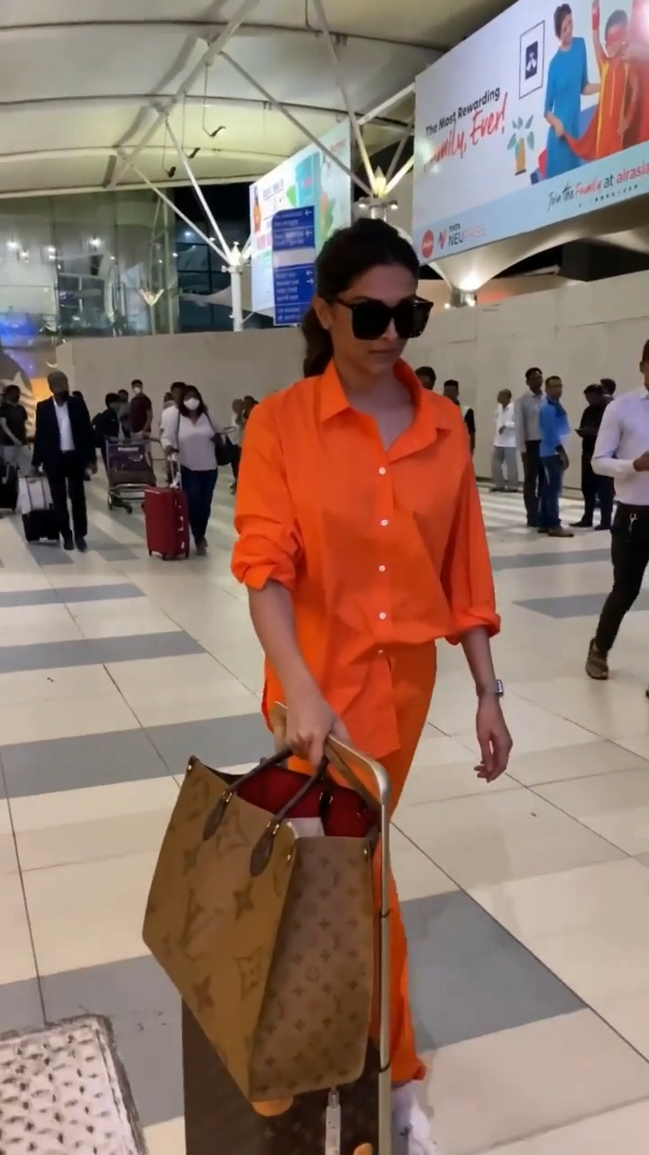 deepika padukon luxe orange co-ord set