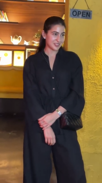 Sara Ali Khan Solid Black Co-Ord Set