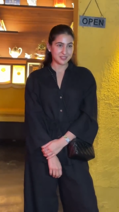 Sara Ali Khan Solid Black Co-Ord Set