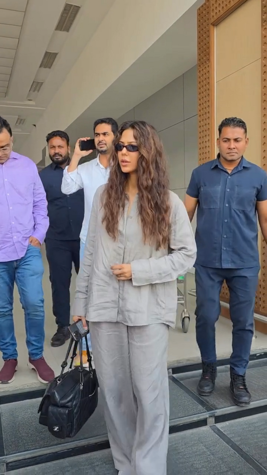Sonam Bajwa Solid Grey Co-ord Set