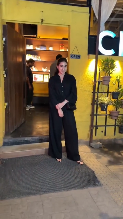 Sara Ali Khan Solid Black Co-Ord Set
