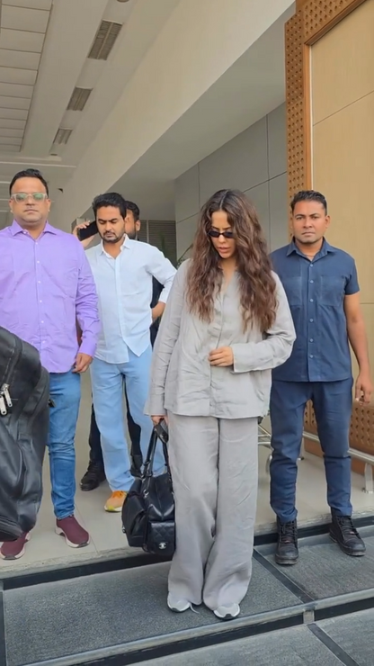 Sonam Bajwa Solid Grey Co-ord Set