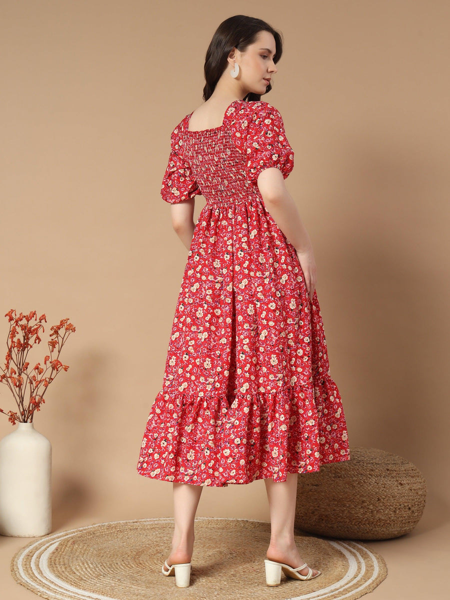Graceful Dress with Rose Flower Print, photo 6